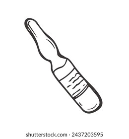 Ilustración del vector del estilo del doodle de la ampolla médica aislada en fondo blanco
