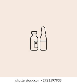 Medical ampoule icon flat vector design.