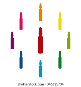 Medical ampoule icon set - Vector 