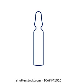 Medical ampoule sign. Vector. Flat style black icon on white.