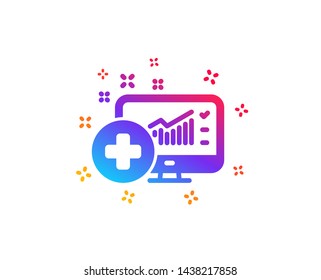 Medical analytics icon. Hospital statistics sign. Dynamic shapes. Gradient design medical analytics icon. Classic style. Vector