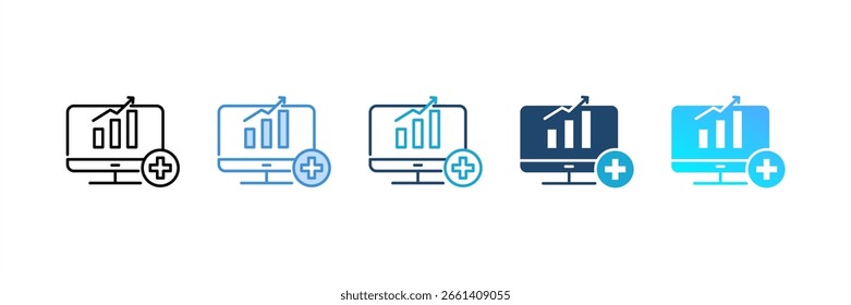 Medical Analytics icon set multiple style collection