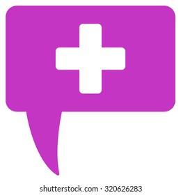 Medical Answer vector icon. Style is flat symbol, violet color, rounded angles, white background.