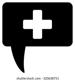 Medical Answer vector icon. Style is flat symbol, black color, rounded angles, white background.