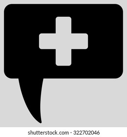 Medical Answer vector icon. Style is flat symbol, black color, rounded angles, light gray background.