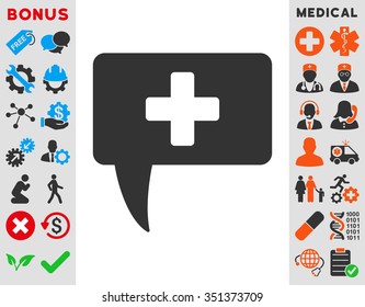 Medical Answer vector icon. Style is bicolor flat symbol, blue and gray colors, rounded angles, white background.