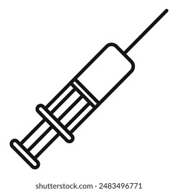 Medical antiviral injection syringe icon outline vector. Dose inject. Care science