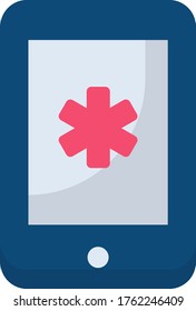 medical app, consultation flat colored icon