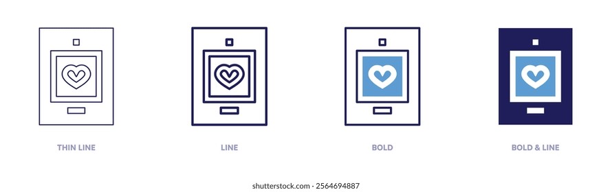 Medical app icon in 4 different styles. Thin Line, Line, Bold, and Bold Line. Duotone style. Editable stroke.