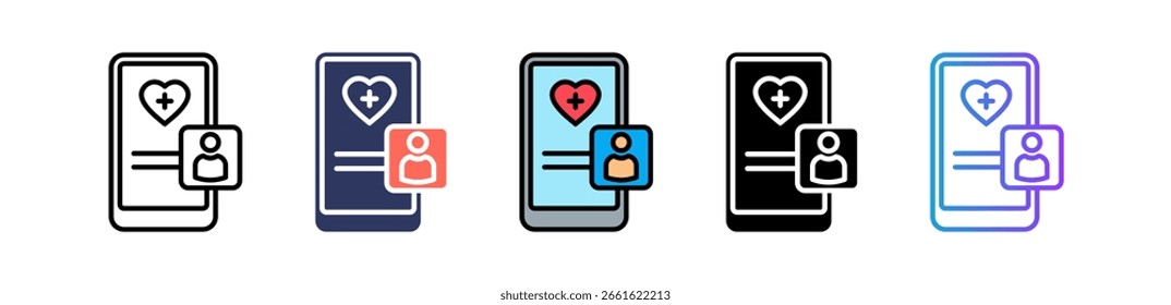 Icono de App médico Ilustración vectorial múltiple
