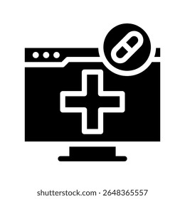 Diseño de Vector de icono de App médico - estilo sólido de alta calidad