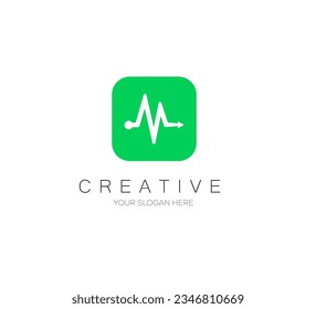 Medical App logo design. Medical Pulse or Wave logo design