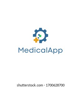 medical app logo design vector illustration