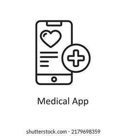 Medical App vector outline Icon Design illustration. Medical Symbol on White background EPS 10 File