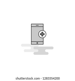 Medical app Web Icon. Flat Line Filled Gray Icon Vector