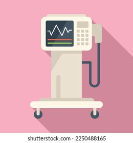 Medical apparatus icon flat vector. Patient machine. Care device