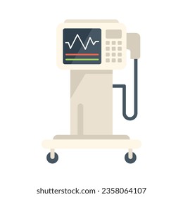 Medical apparatus icon flat vector. Patient machine. Care device isolated