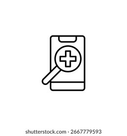 Concepto De Chequeo De Aplicación Médica En Un Icono De Pantalla De Teléfono Móvil