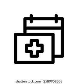 Medical appointment. Editable stroke vector icon.
