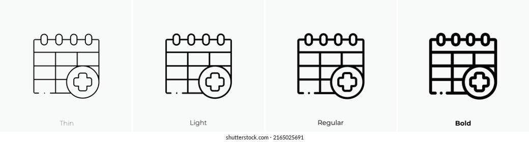 Medical Appointment Icon. Linear Style Sign Isolated On White Background. Vector Illustration.