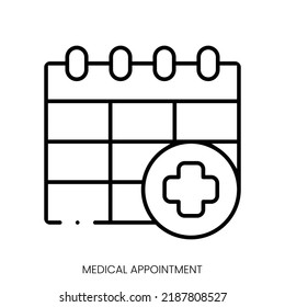 Medical Appointment Icon. Linear Style Sign Isolated On White Background. Vector Illustration