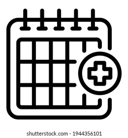 Medical appointment icon. Outline medical appointment vector icon for web design isolated on white background