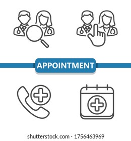 Medical Appointment Icons. Professional, pixel perfect icons. EPS 10 format.