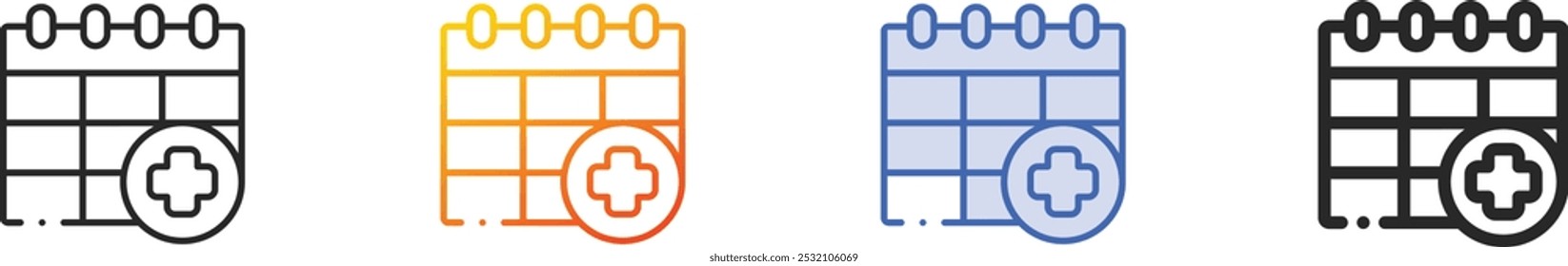 medical appointment icon.Thin Linear, Gradient, Blue Stroke and bold Style Design Isolated On White Background