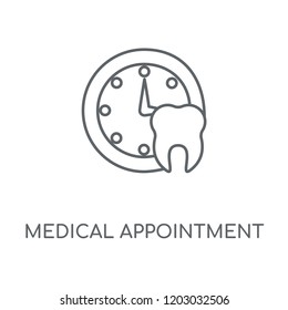 Medical appointment linear icon. Medical appointment concept stroke symbol design. Thin graphic elements vector illustration, outline pattern on a white background, eps 10.