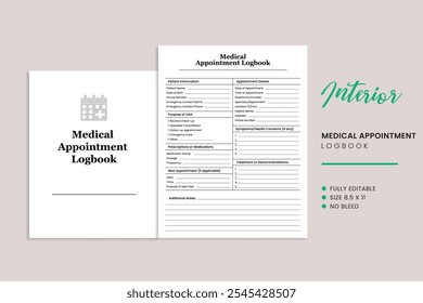 Medical Appointment Logbook Kdp Interior Template