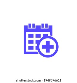 Medical Appointment, Schedule Icon On White