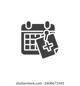 Medical appointment vector icon. filled flat sign for mobile concept and web design. Doctor appointment glyph icon. Symbol, logo illustration. Vector graphics