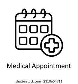 Medical Appointment Vector  outline Icon Design illustration. User interface Symbol on White background EPS 10 File