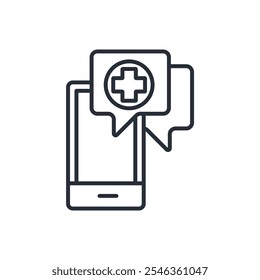 medical apps icon. vector.Editable stroke.linear style sign for use web design,logo.Symbol illustration.