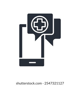 medical apps icon. vector.Editable stroke.linear style sign for use web design,logo.Symbol illustration.