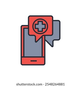 icono de los App médicos. Vector. Movimiento editable. signo de estilo lineal para uso Diseño web, logotipo. Ilustración de símbolo.