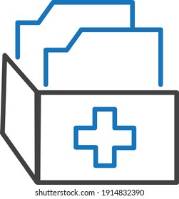 vector de icono de informe de archivo médico