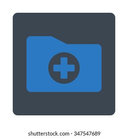 Medical Archive vector icon. Style is flat rounded square button, smooth blue colors, white background.