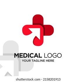 Medical Arrow Logo Design Template Inspiration, Vector Illustration.