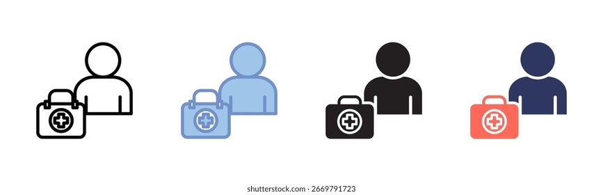 Icono de asistencia médica colección de múltiples estilos