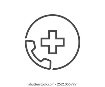 medical assistance line icon. call doctor icon. emergency call medicine symbol. doctor on call. isolated vector image in simple style