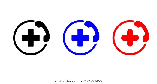 medical assistance line icon. call doctor icon. emergency call medicine symbol. doctor on call. isolated vector image in simple style