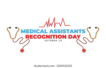 Día de reconocimiento de asistente médico. fondo, Anuncio, tarjeta, póster, Plantilla. Ilustración vectorial.