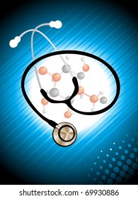 medical atomic structure background with stethoscope