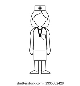 medical avatar cartoon black and white