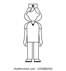 medical avatar cartoon black and white