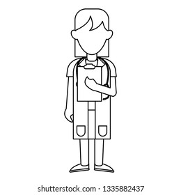 medical avatar cartoon black and white