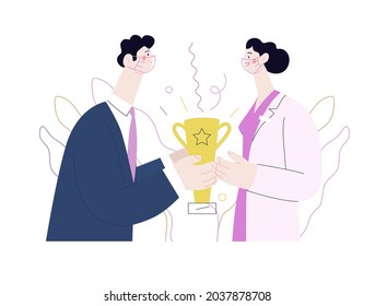 Medical awards - medical insurance illustration. Flat vector