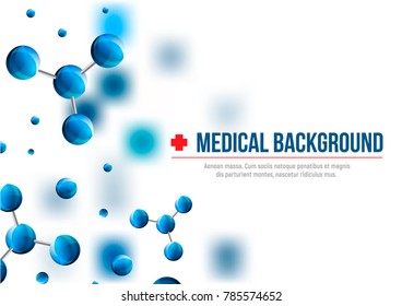 Medical Background. Abstract molecules design. Vector illustration