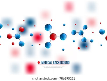 Medical Background. Abstract molecules design. Vector illustration